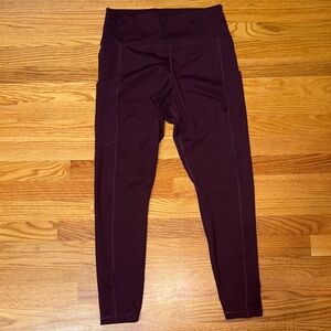 Dark Maroon High-Waisted Leggings